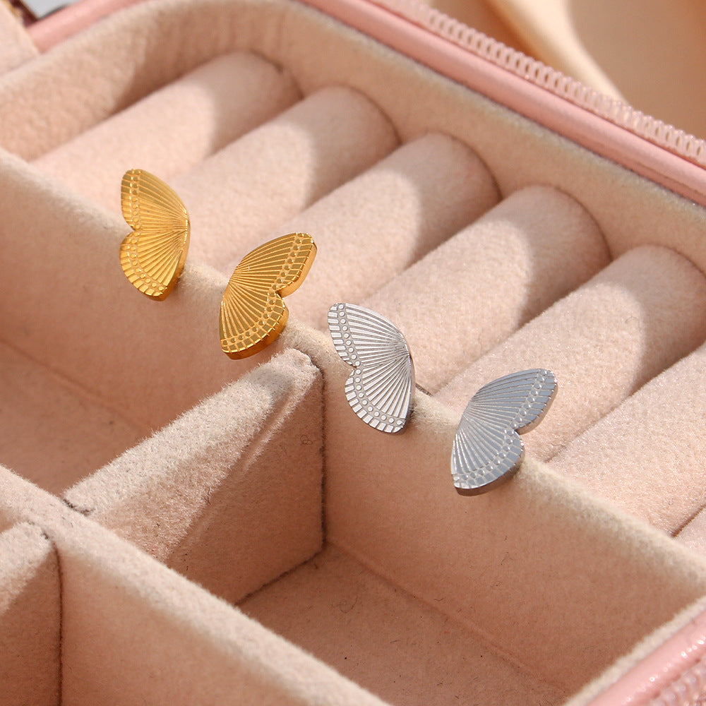 Flieder - Gold Schmetterling Ohrringe
