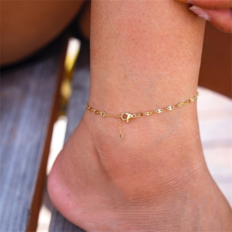 Charlotte – Knöchel Kette Gold
