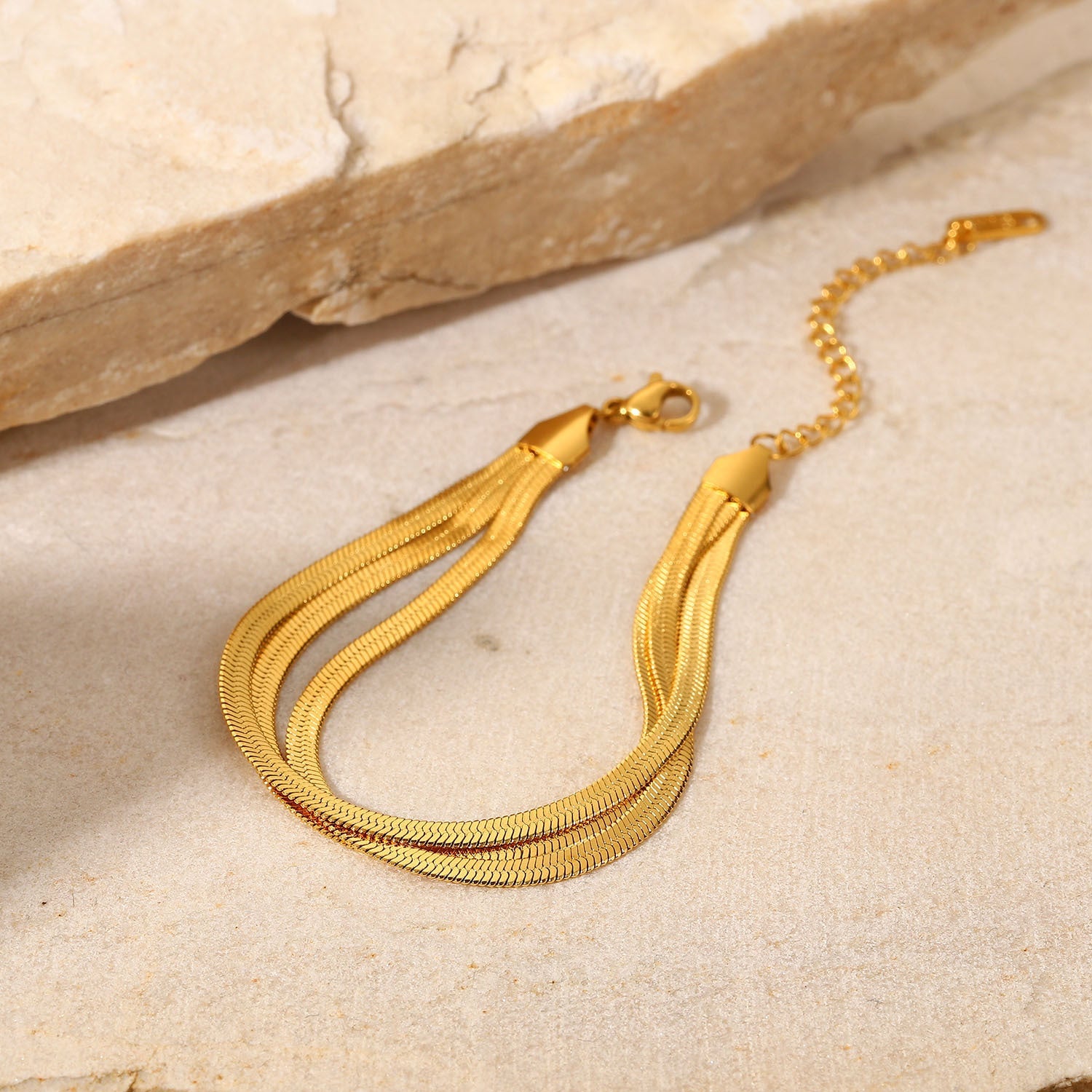 Abela - Fischgräten-Armband 3-lagig