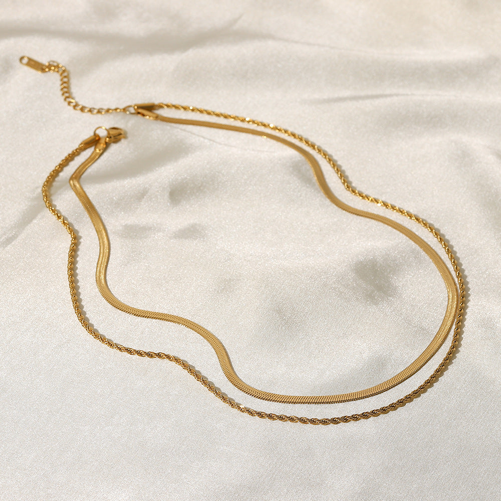 Doppelt gedrehte Kette - Lagenkette aus Gold