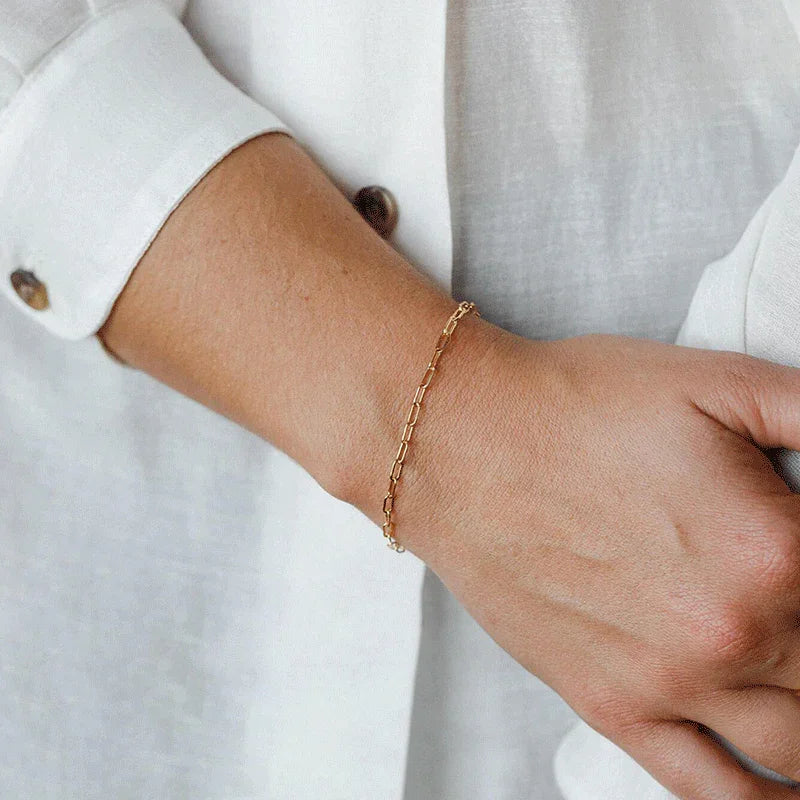 Maybelle – Armband Kette Paperclip aus Gold