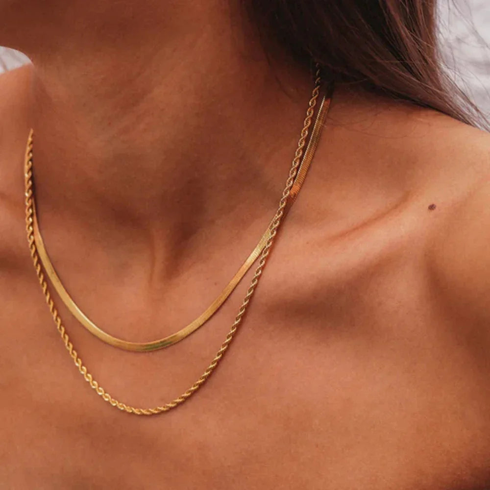 Hailey – Kette Vergoldet Übereinander Elegant