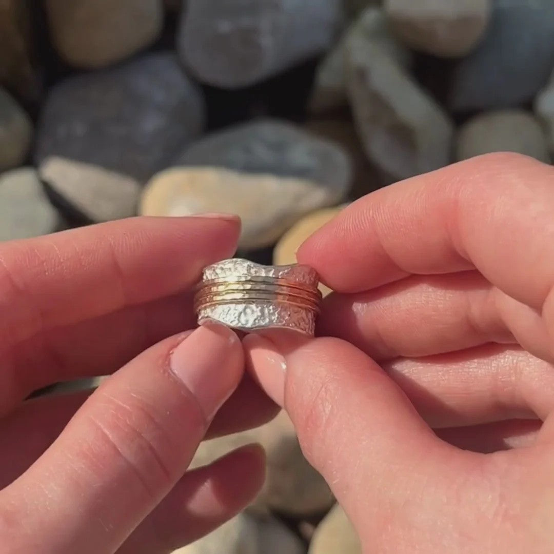 Bianca - Zeitloser Gold- und Silber-Spinner-Ring