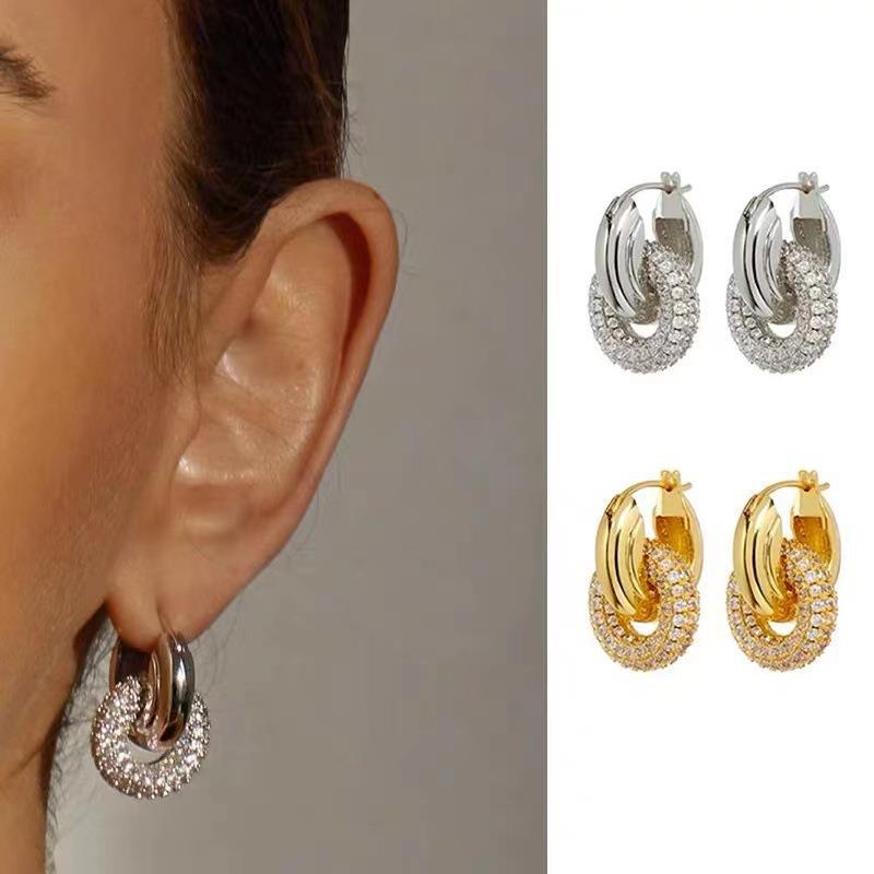 Alma – Retro-Ohrringe mit Diamanten, doppelt tragbar