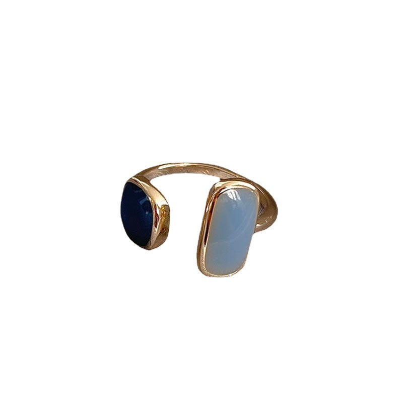 Hana – Offener Eleganter Blauer Emaille-Ring Koreanischer Stil