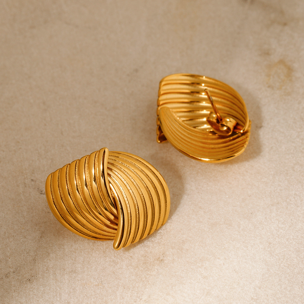 Sonia - Goldwellen-Ohrringe