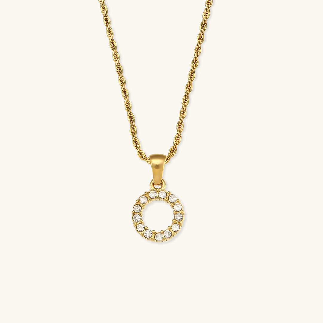 Maeve - Diamant-Halskette mit Buchstaben-Initialen