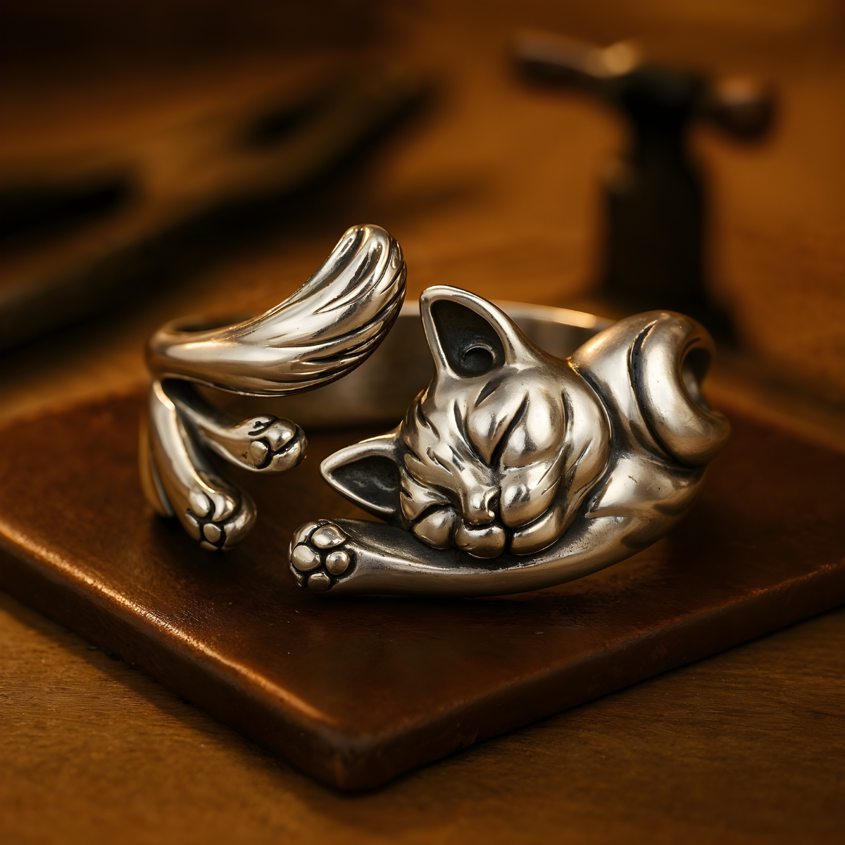 Katya – Ring aus Legierung mit Kätzchen-Design