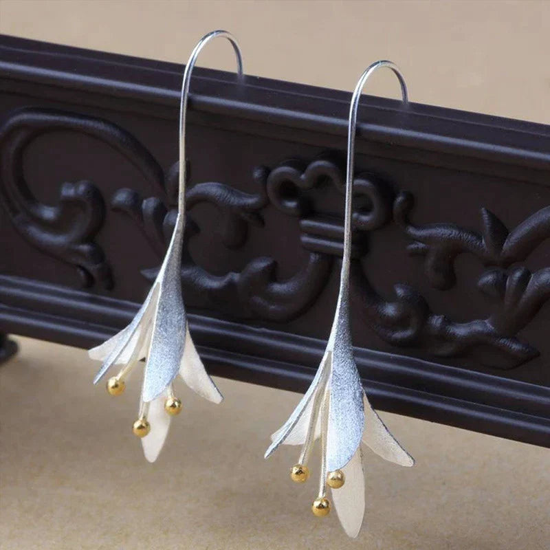 Lina – Blumenohrringe aus Silber