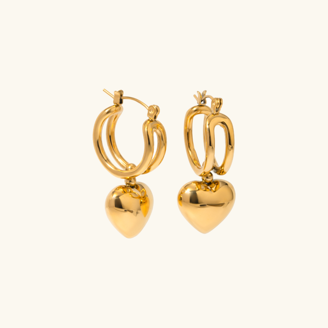 Audrey - Herz-Ohrringe aus Gold