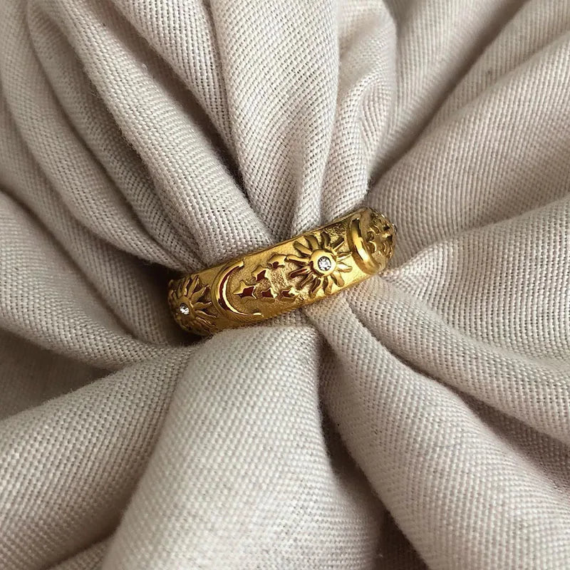 Lunea – Celeste-Ring aus Stahl mit Zirkon