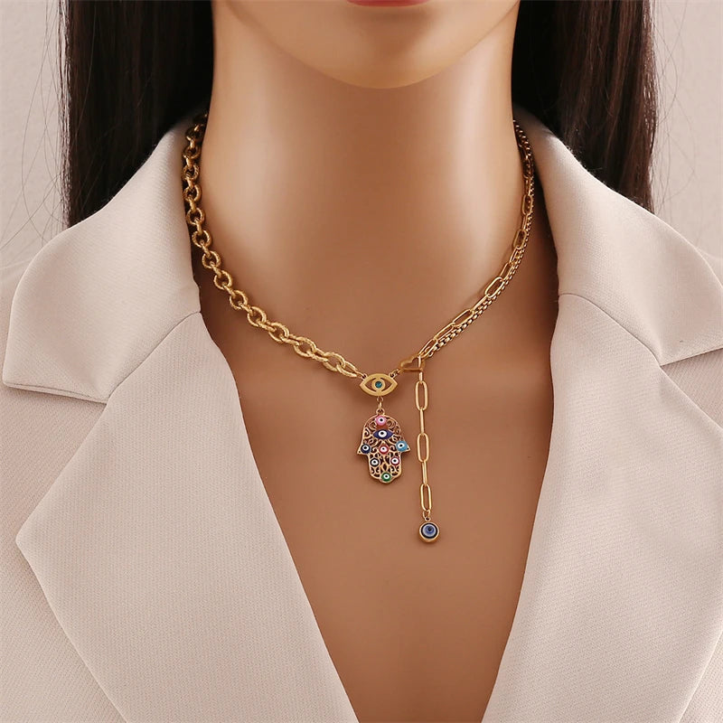 Sahar – Schmuckset Schützendes Auge Mehrfarbig