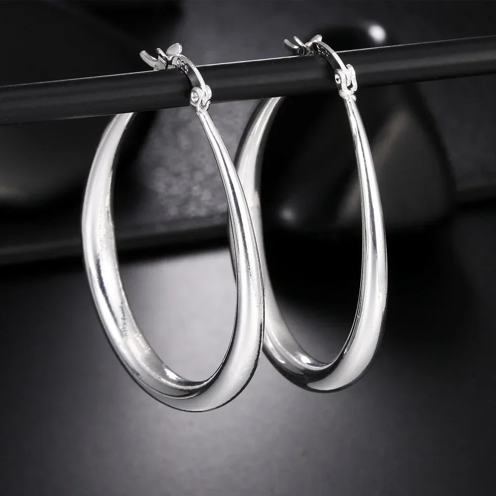 Ophelie – Ovale Ohrringe aus Sterlingsilber