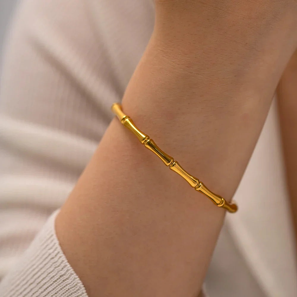 Zen – Manschette Bambus 18 Karat Raffiniert