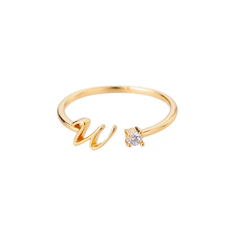 Shiela – Initialring aus vergoldetem Edelstahl