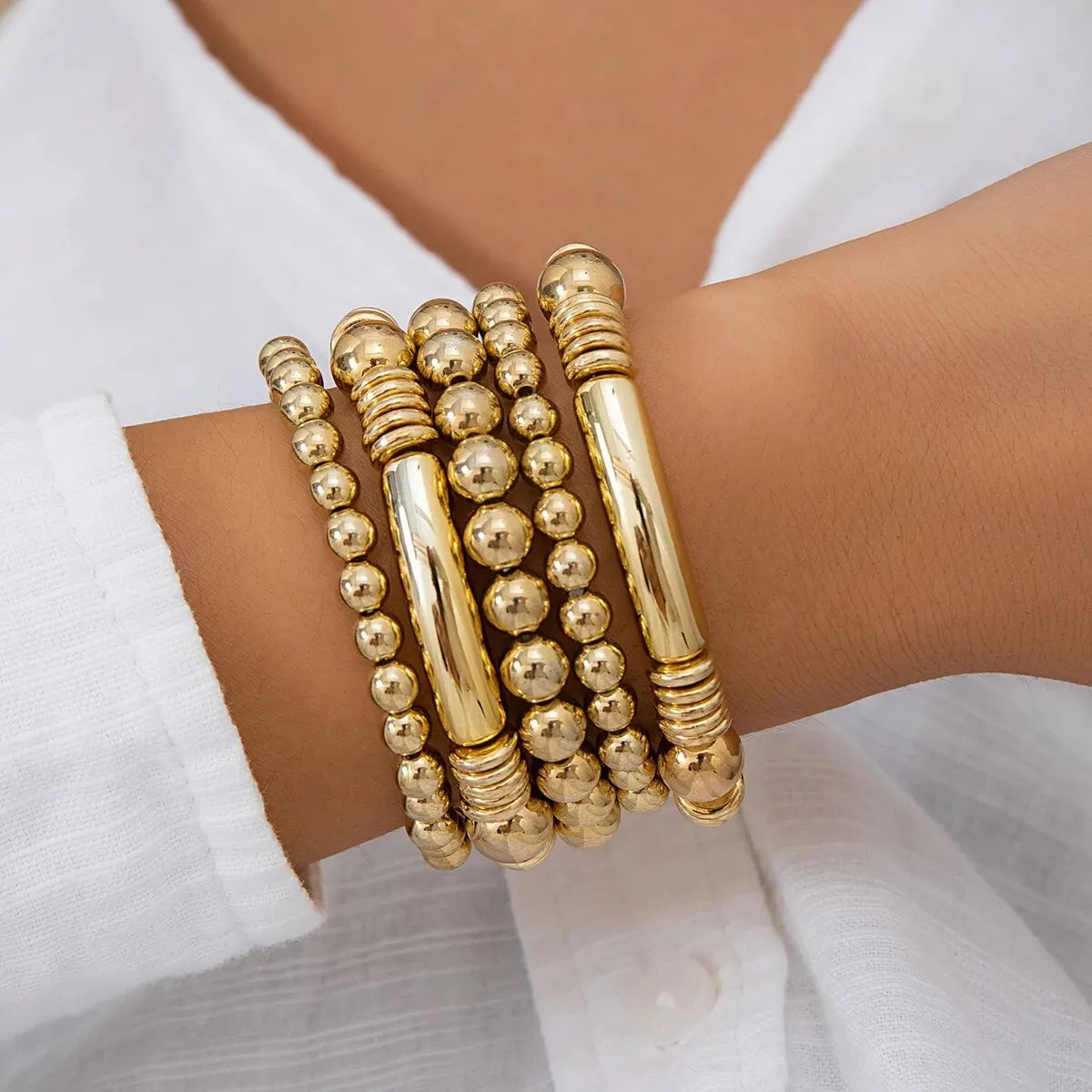 Mira – Set aus 5 stapelbaren Perlenarmbändern