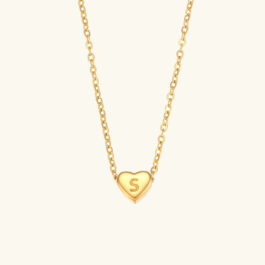 Herz - Initiale Gold Halskette