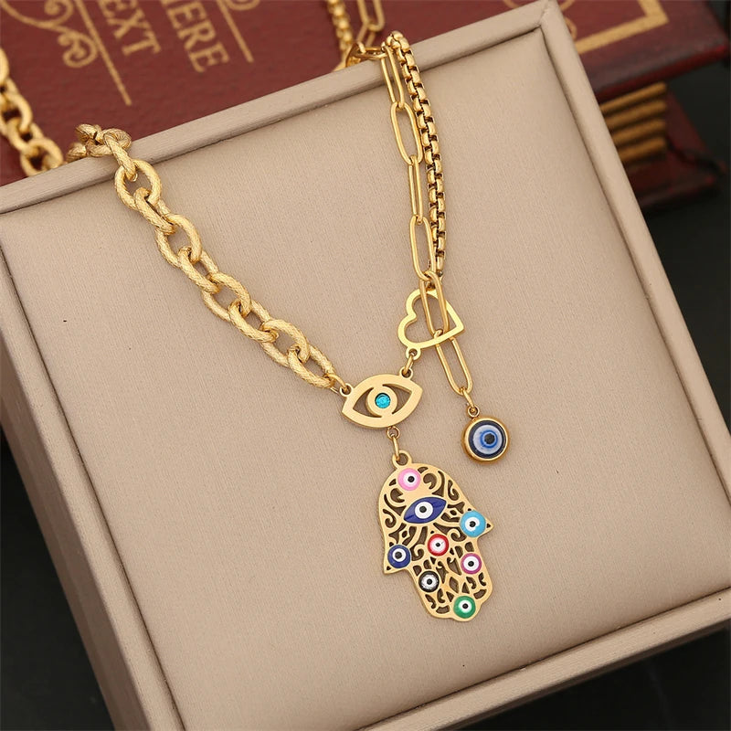 Sahar – Schmuckset Schützendes Auge Mehrfarbig