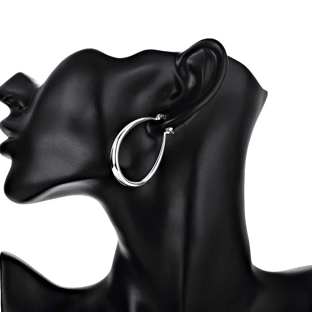 Ophelie – Ovale Ohrringe aus Sterlingsilber