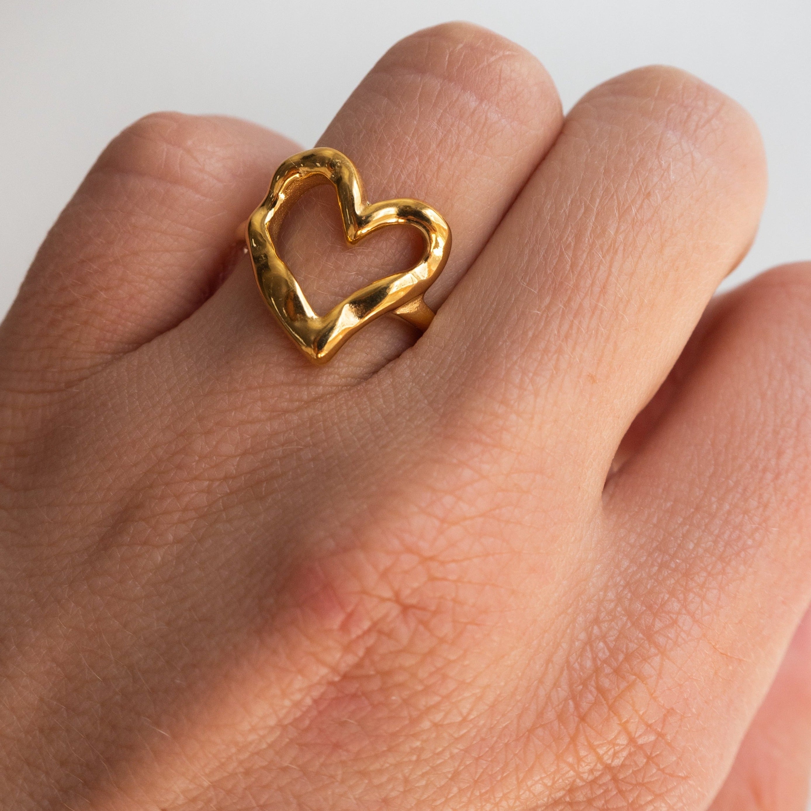 Ren – Titanstahlring mit Goldbeschichtung, nicht schwach