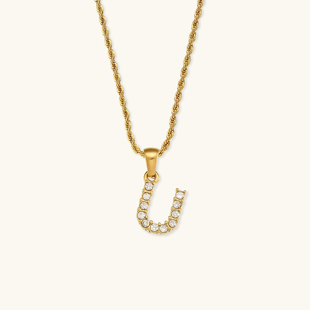 Maeve - Diamant-Halskette mit Buchstaben-Initialen