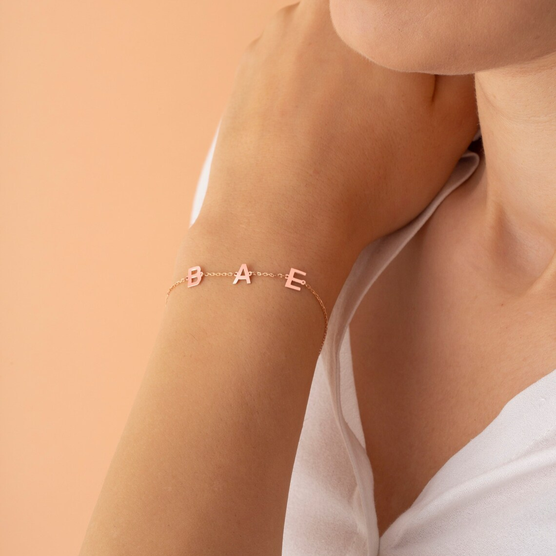 Geburtsstein-Buchstaben-Armband - Initialen-Armband