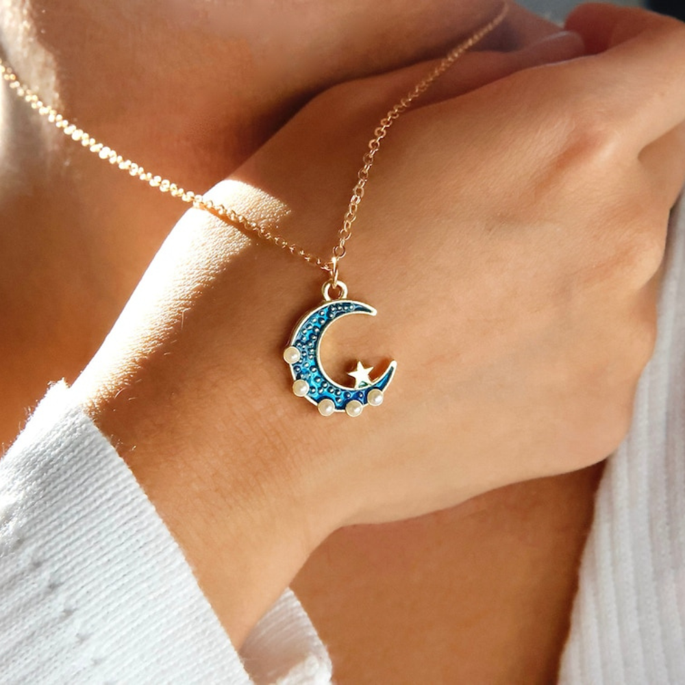 Sonne & Mond Halsketten-Set - Lagen-Halskette mit Himmelsmotiven