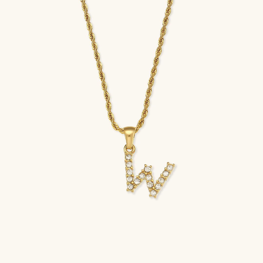 Maeve - Diamant-Halskette mit Buchstaben-Initialen