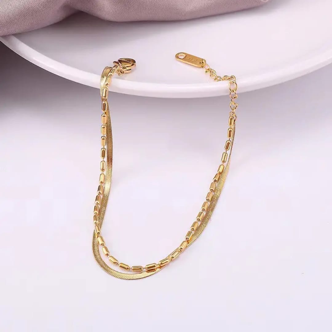 Elise – Minimalistische Doppelkette-Armband