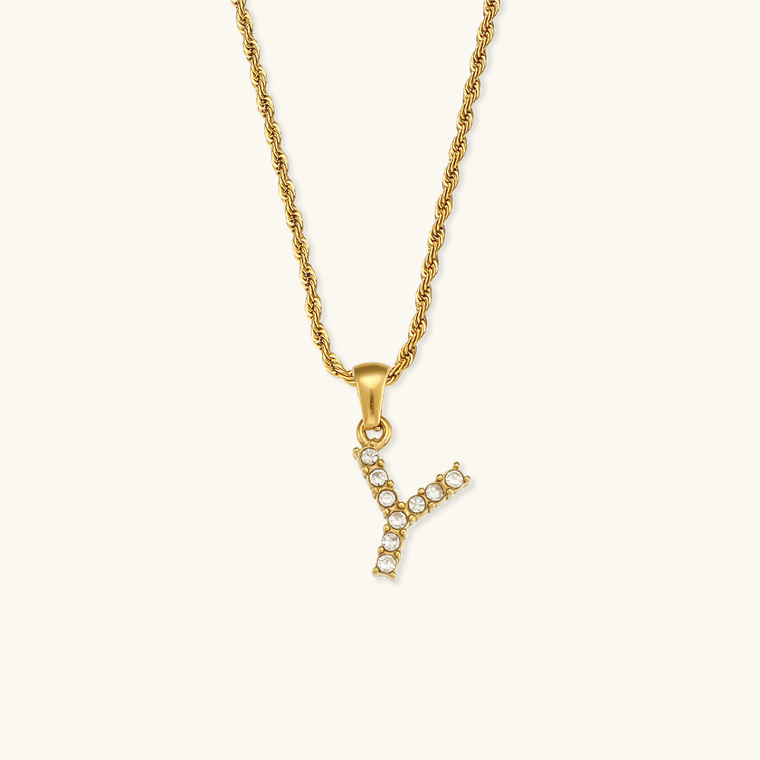 Maeve - Diamant-Halskette mit Buchstaben-Initialen