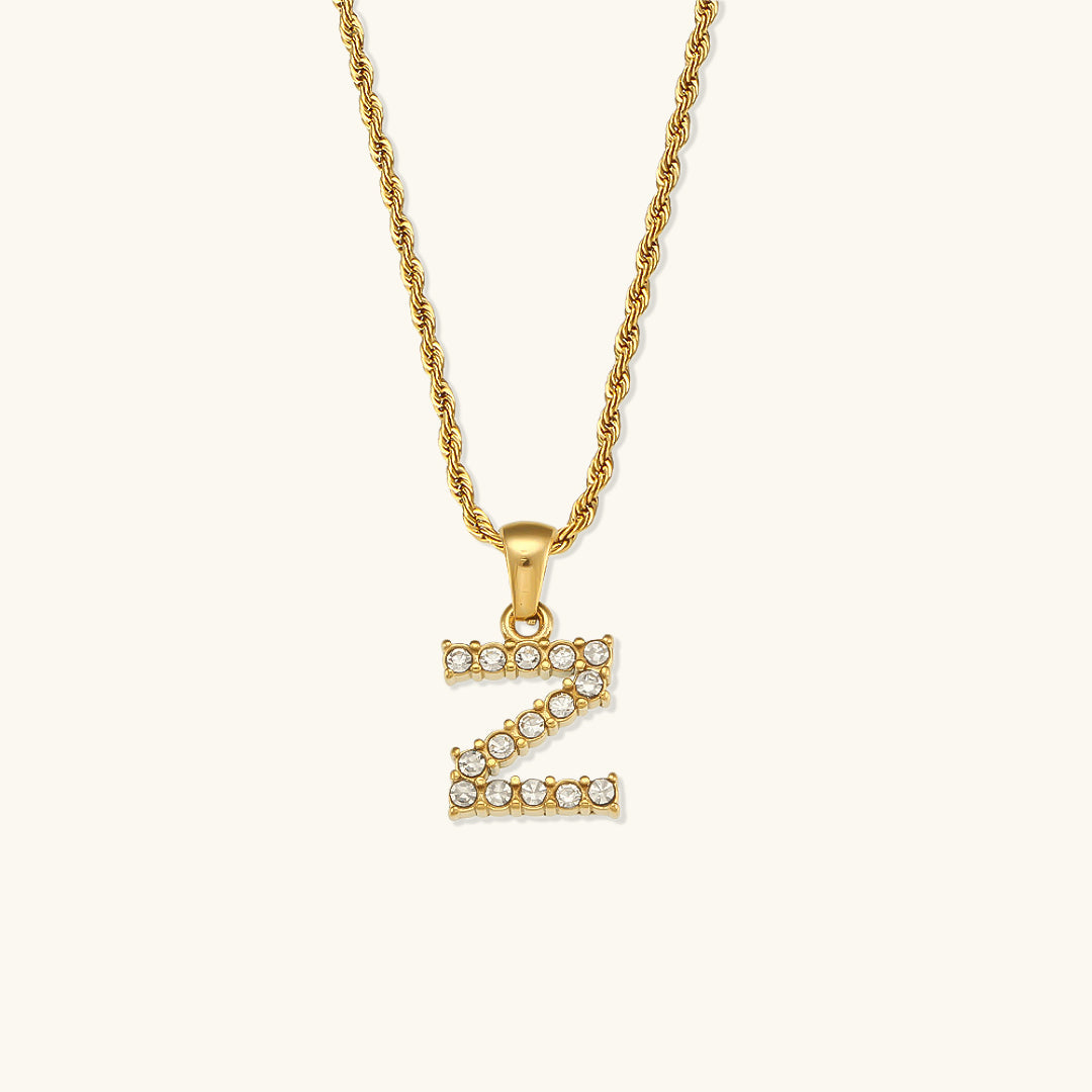 Maeve - Diamant-Halskette mit Buchstaben-Initialen