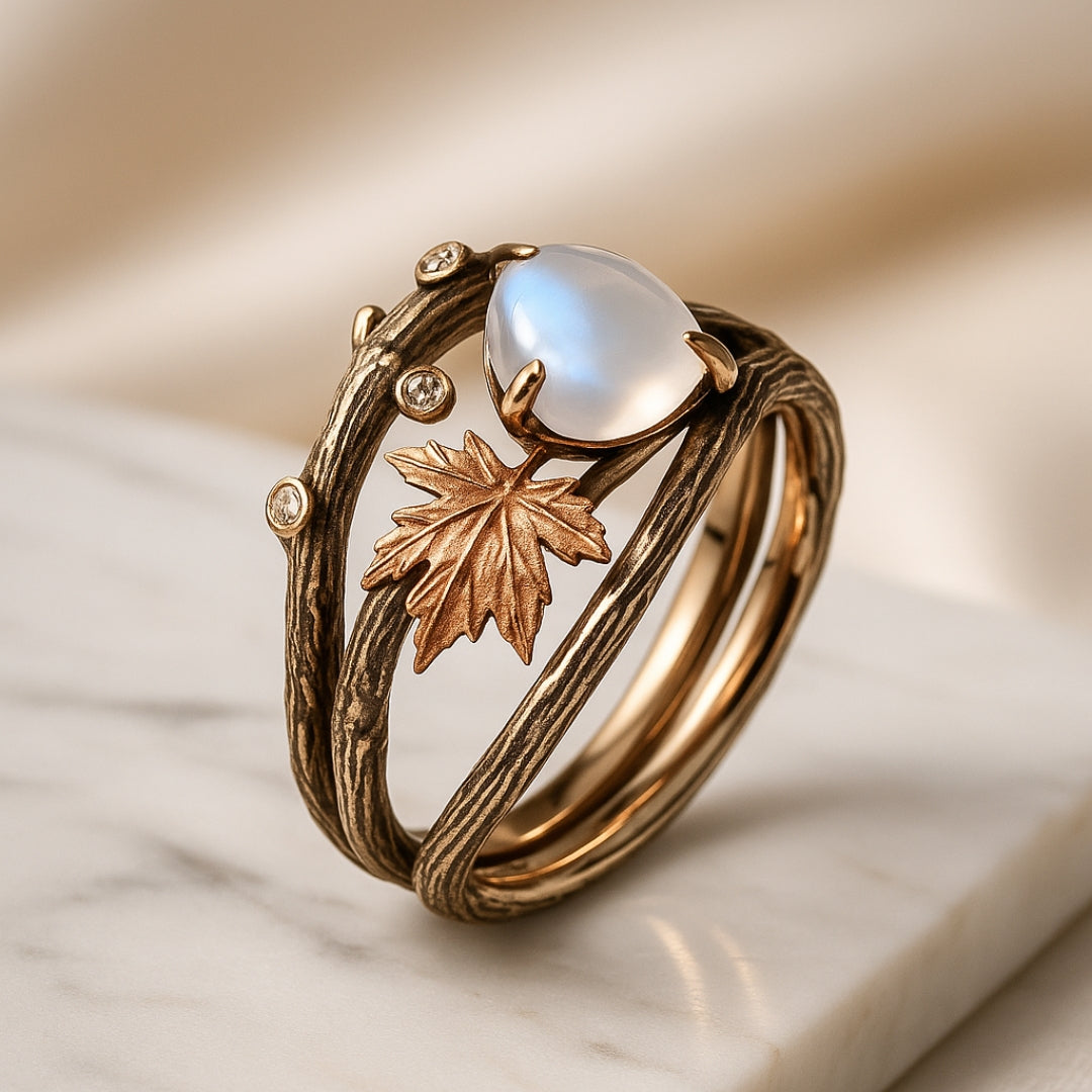 Celestia – Ring Mondstein mit natürlichem Charme