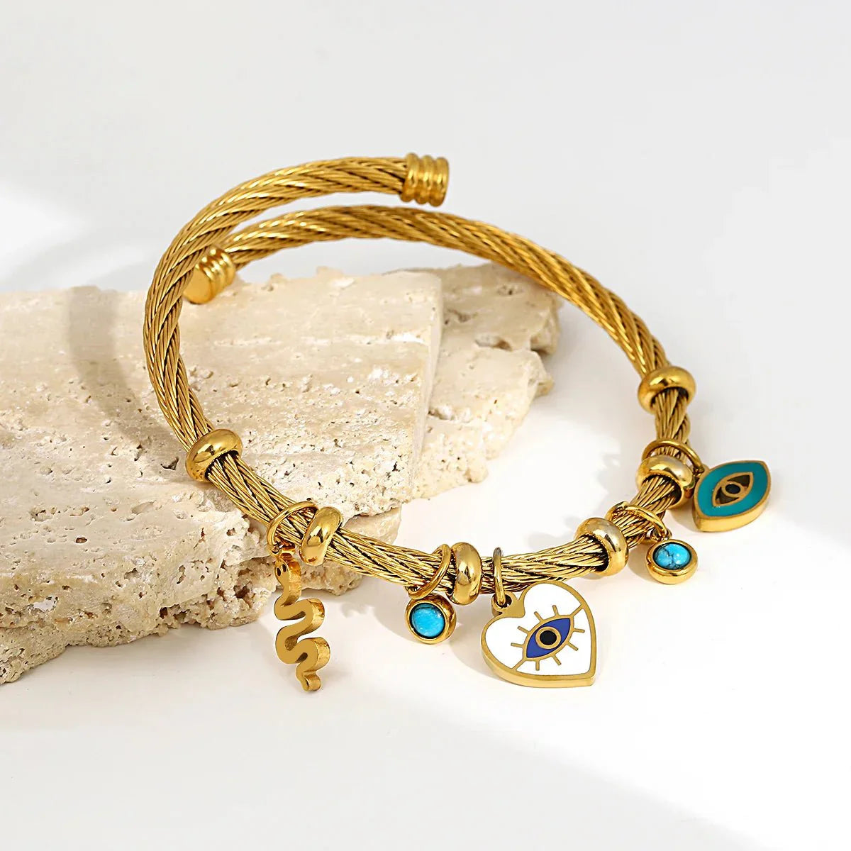 Cynthia – Armband Seil Schützendes Auge Bohème