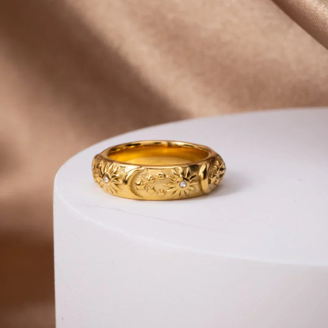 Lunea – Celeste-Ring aus Stahl mit Zirkon