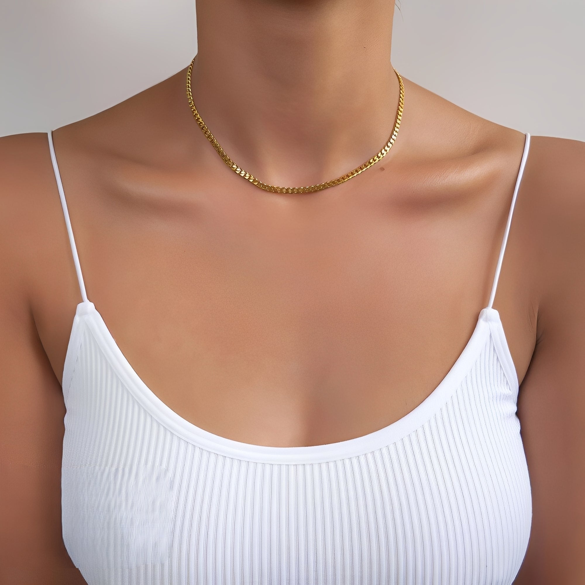 Louise – Klassische goldene Cubanerkette