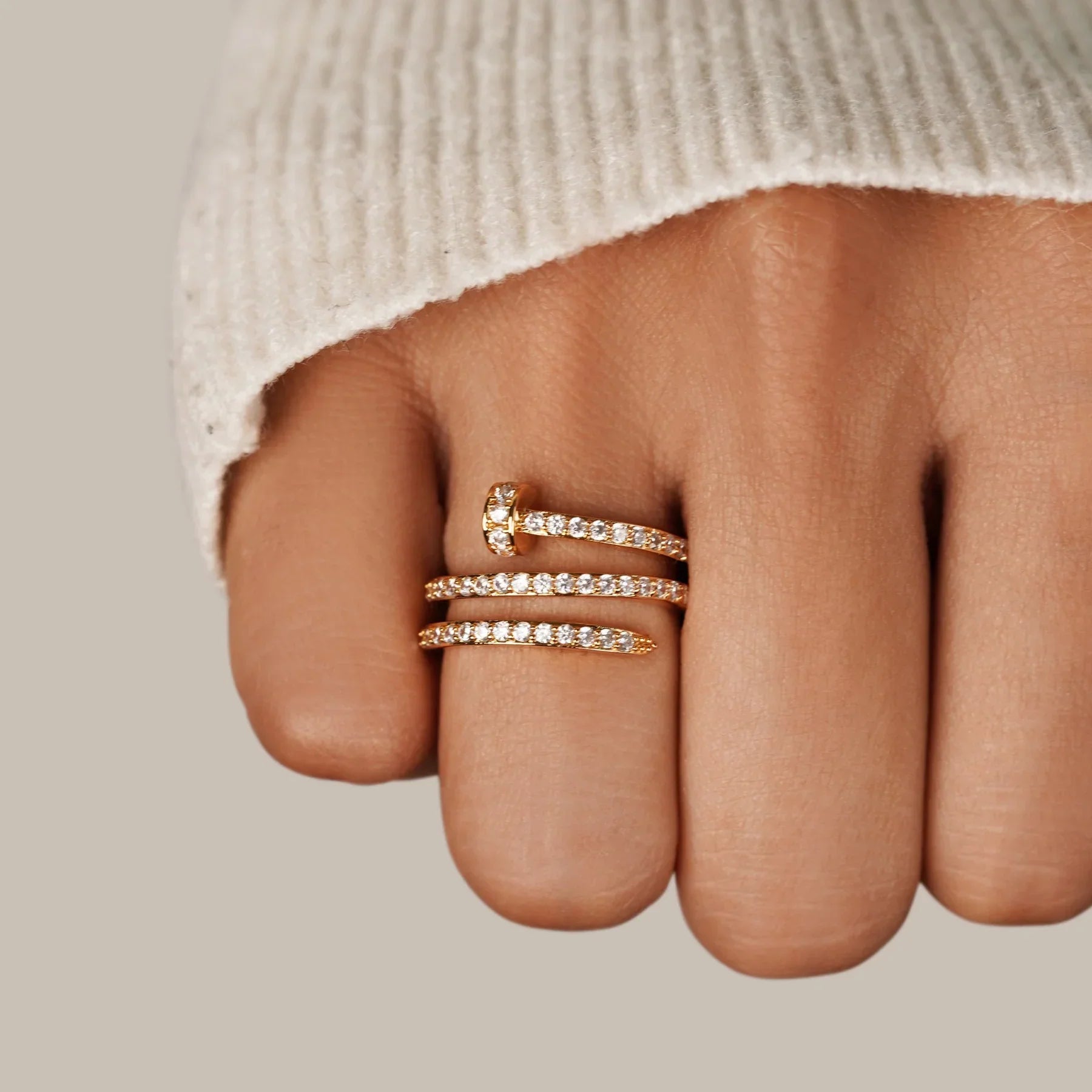 Sadie – Bague Clou Spirale Design Einzigartig für Frauen