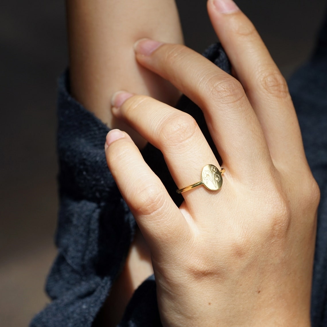 Geburt Blume Ring - Individueller zierlicher Ring