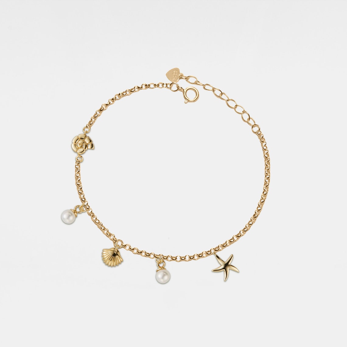 Muschel-Seestern-Charm-Armband