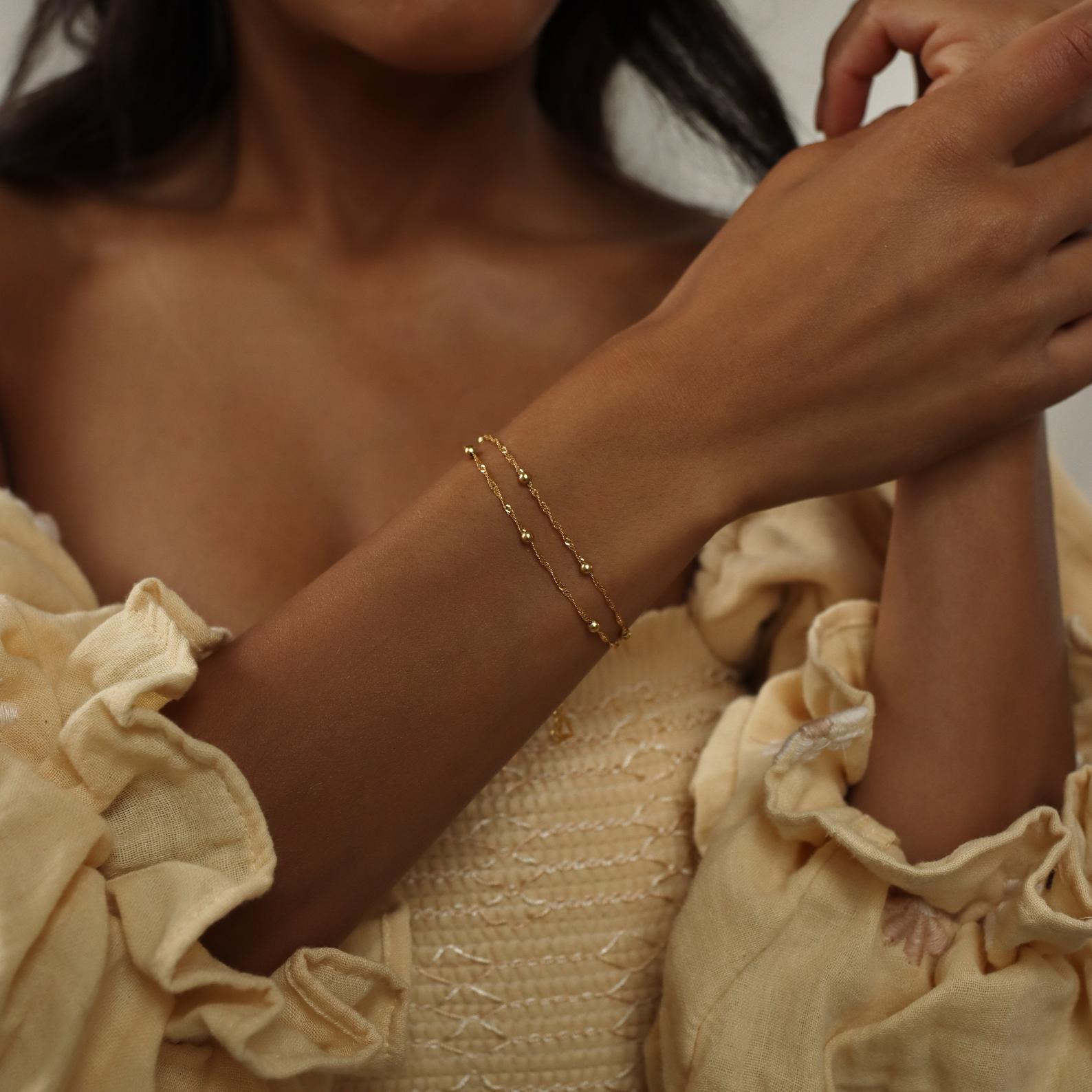 Ripple Bead Doppelkette - Lagen-Armband