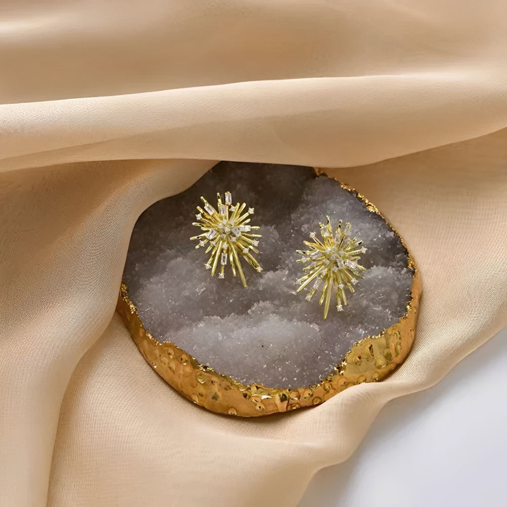 Damen Feuerwerk-Ohrringe mit Strahlenförmigem Design