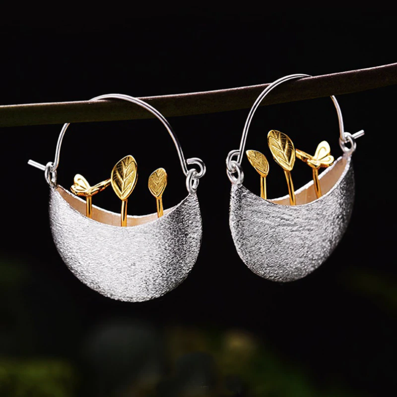 Florella – Blumenohrringe in Silber und Gold