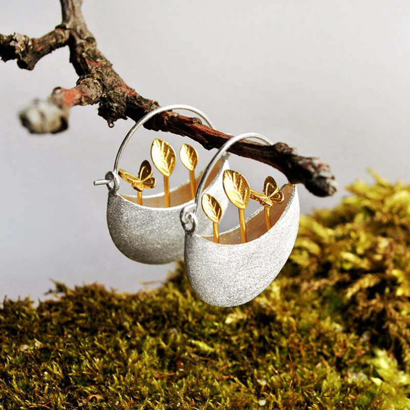 Florella – Blumenohrringe in Silber und Gold
