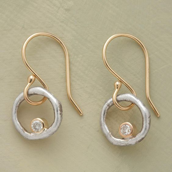 Zia – Vintage-Ohrringe Zirkonia Gold & Silber