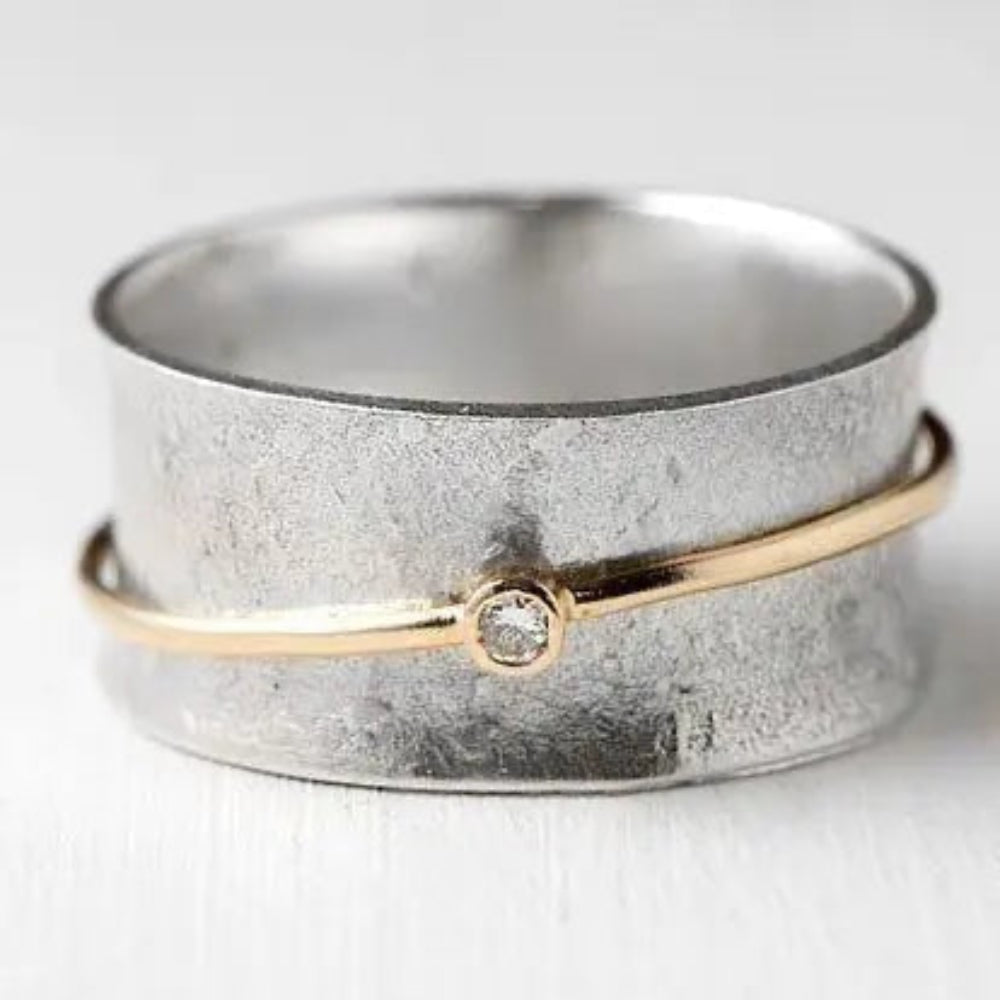 Eloise – Zweifarbiger Vintage-Ring mit funkelnden Akzenten