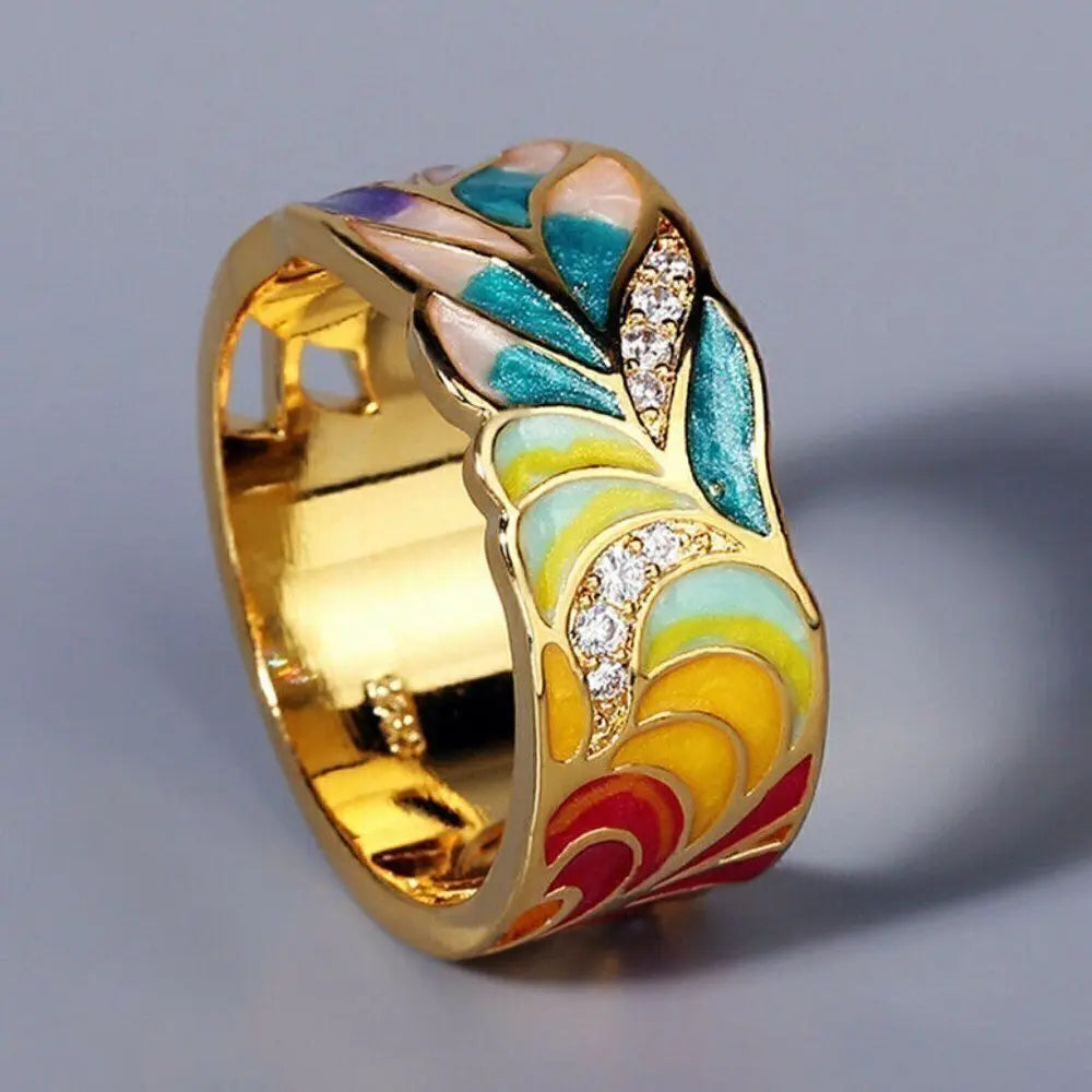 Isolde – Ring mit handgemalten Blumenflüstern