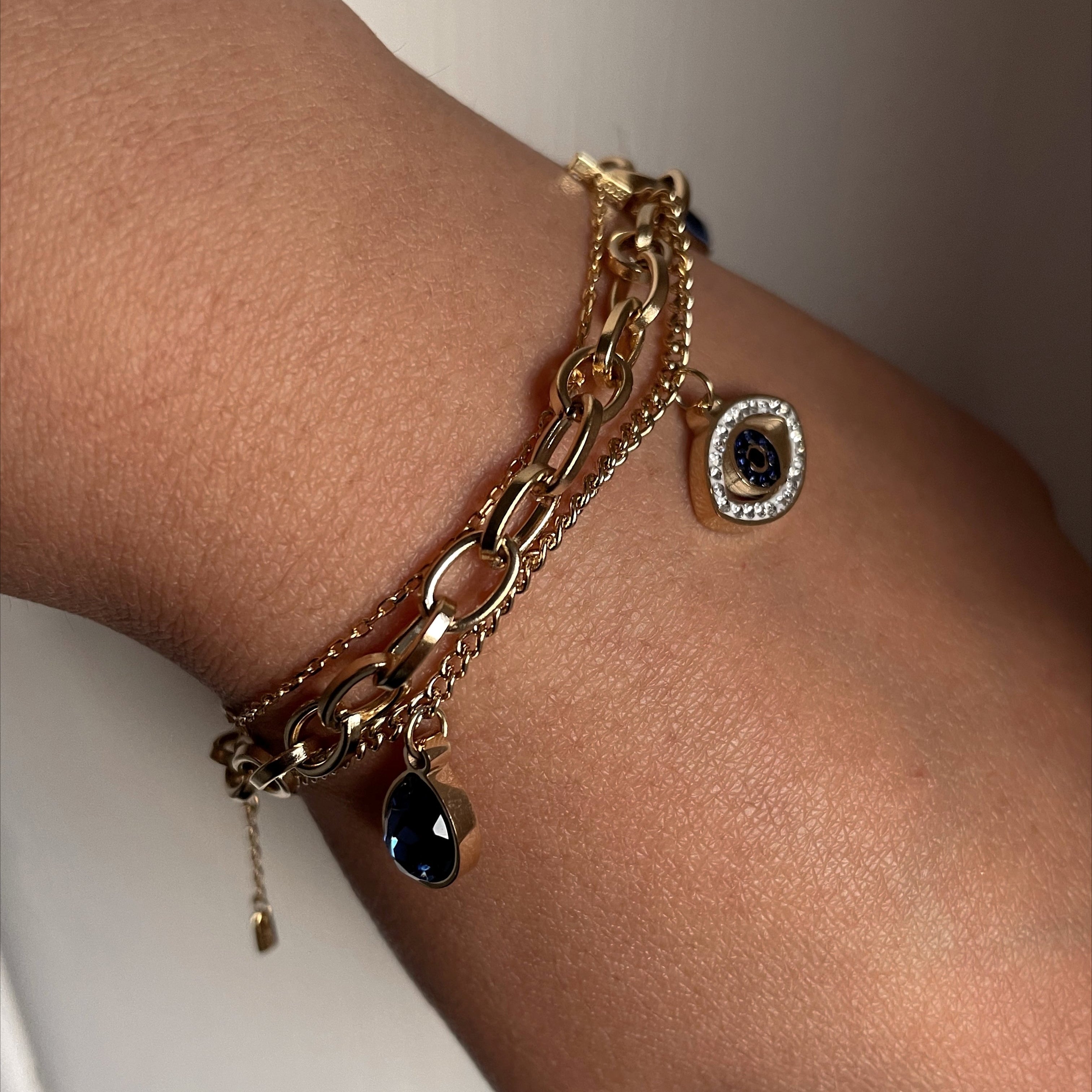Sharnie – Elegante doppelte Stahlkette-Armband