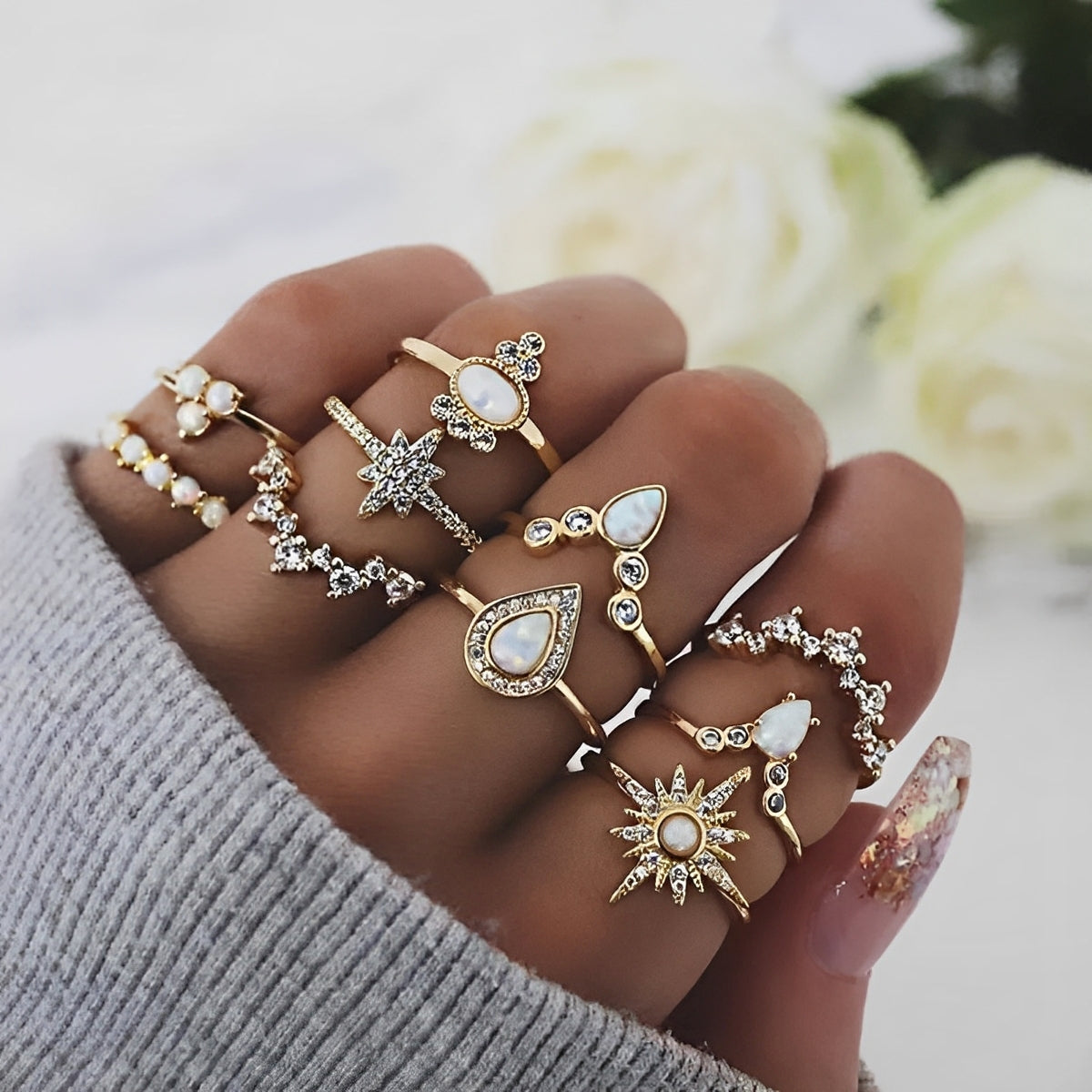Noémie – Premium-Set von 8 bis 12 Einzigartigen Ringen