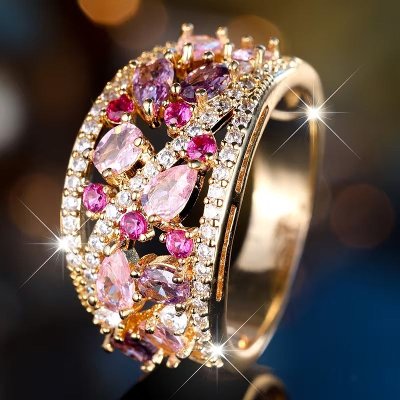Lyra – Ring Fortgeschrittene Textur mit Rundem Hohlmuster