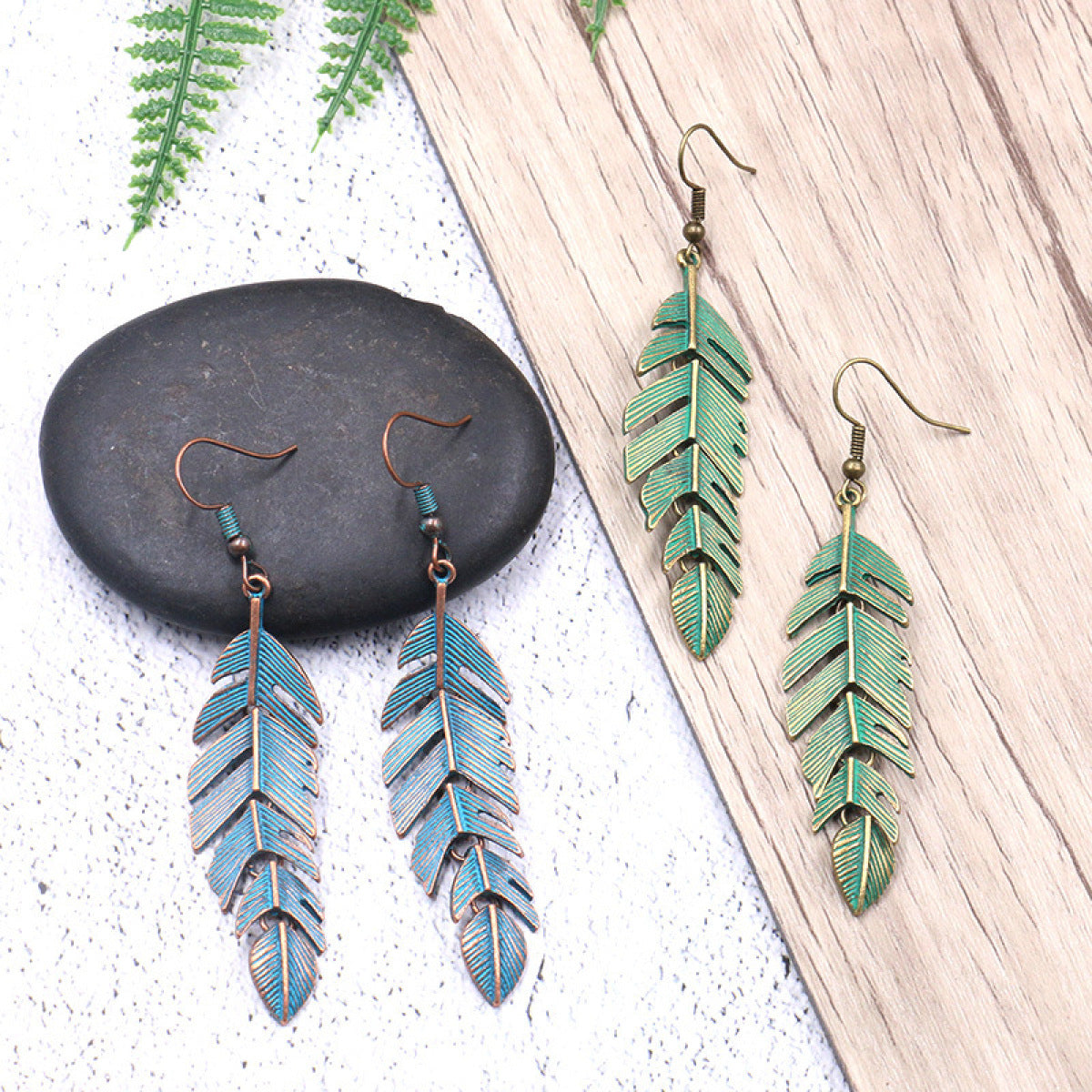 Ivana – Vintage-Blatt-Ohrringe