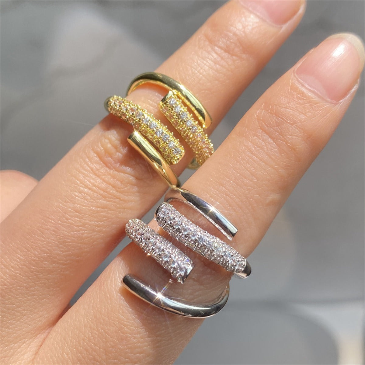 Kaede – Ring Kupfer Geometrische Elegante Form